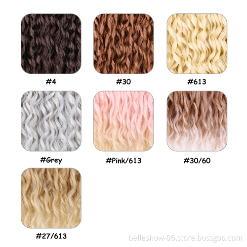 Xin Si loose deep wave bundles frontal closure natural wave color crochet hair 24 inch water wave
